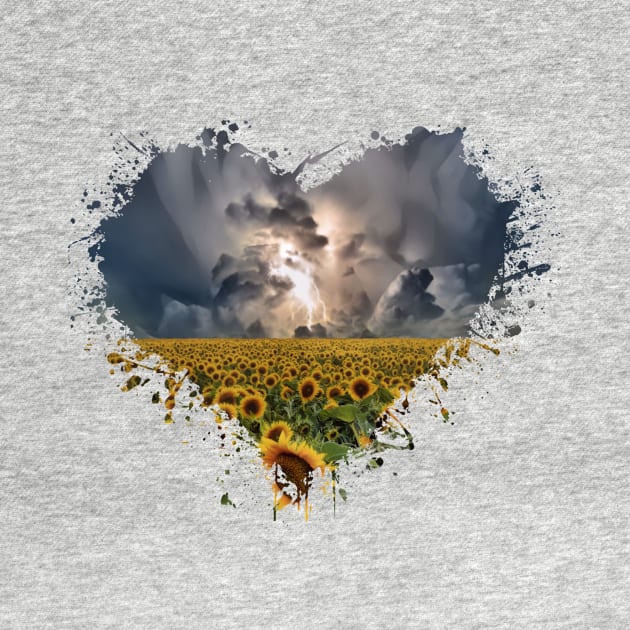 Sunflower Storm Heart by PhotoArts